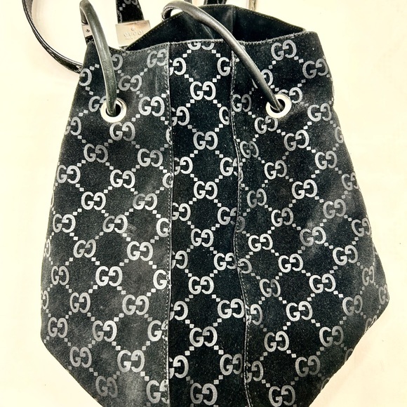 RARE Gucci vintage GG Suede shoulder bag - Picture 12 of 15